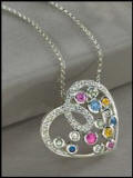 Multi gem heart pendant from Heavenly Treasures