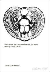 King Tut Pectoral line drawing - colouring in picture