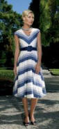 Phase Eight striped dress �120, belt �35, Shoes �80.