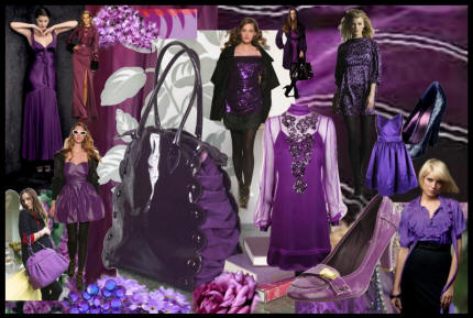 Autumn Winter 2007/8 Purple Mood Board -  Purple is now a key colour in the Fall 2007/8 fashion colour palette. 