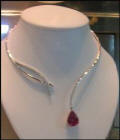 Gemstone necklace on display in 2007 in Hong Kong.