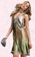 This lovely dress just right from Miss Selfridge moves through silver, gold and olive green capturing the essence of the autumn colour palette for 2007/8.  