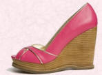 Primark pink patent wedge peep toe shoe �15.00 