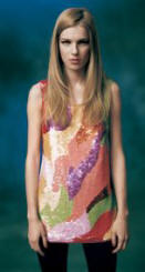 Topshop multi-coloured flame sequin vest �55/�80, Black opaque tights �6/�9  