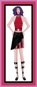 Fashion drawing of woman in modern outfit