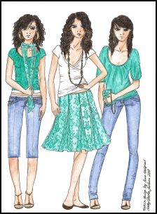 Fashion Drawing by Anne Westphal - Gallery 33 on Fashion-era.com