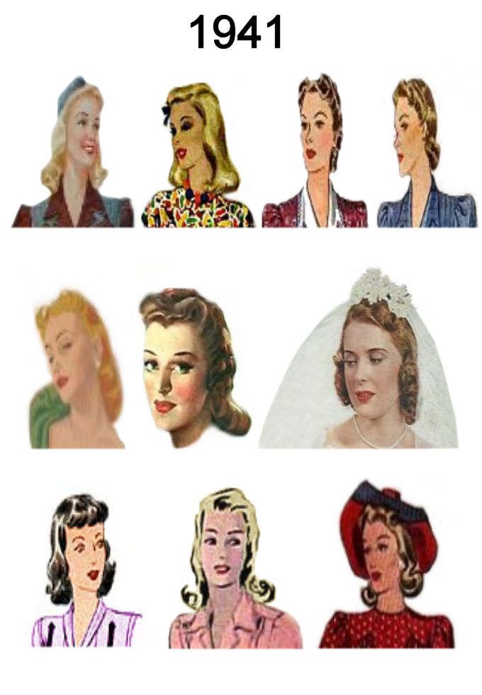 Pictures of Hats & Hair Styles 1940-1945