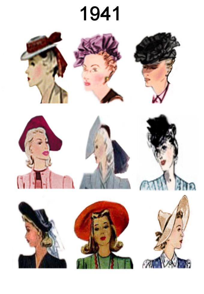 1941 Image of C20th Fashion History Hat Styles