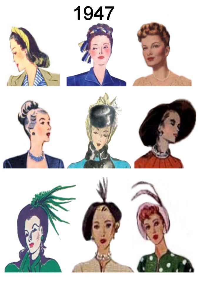 hairstyles with hats. Hats and Hairstyles after 1945