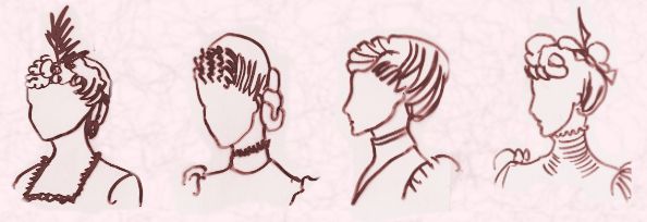 Ladies hair styles -1872, 1878, 1879 and 1883