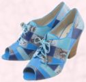 Fashion-era - Spring 2008 Fashion trend showing blue patchwork lace up shoes from New Look