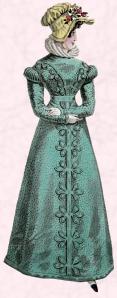 Regency Dress - Sea green gown 1822.