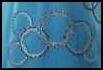 Olympic rings embroidery on Queen's dress.
