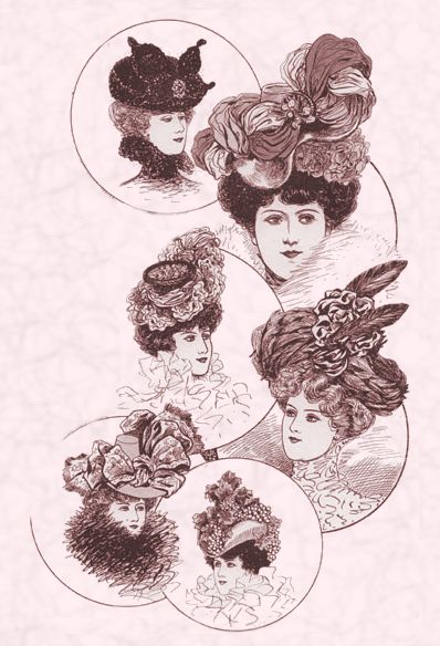 In this case the hats are quite definitely late 1890s early 1900 in style