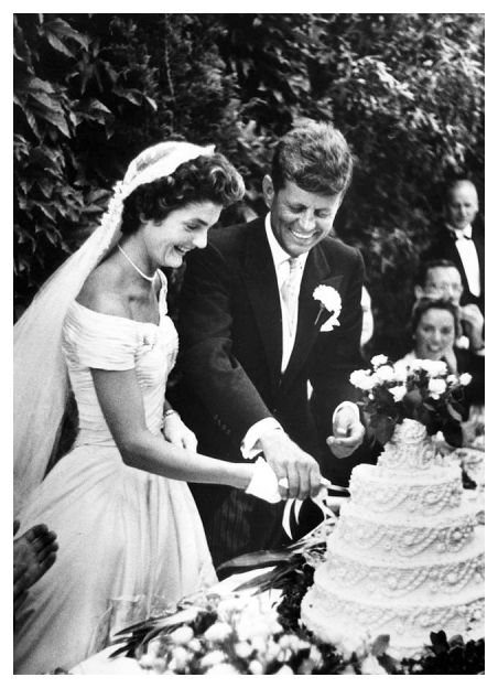 They were married in Newport Rhode Island Jackie's wedding dress was 