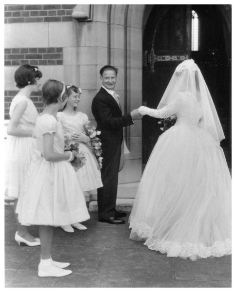 1960s Wedding Dress Photo Notice the lovely pointed lace sleeves and the 