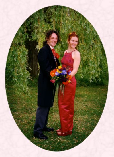 This wedding picture of Paul and Wendy is a formal keepsake 
