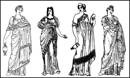 Hope's Antiquities - Grecian costume/dress for women.