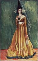Costume Plate - Lady Wearing Hennin Headdress