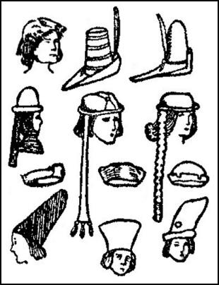 Mens Hats - Late Medieval Era.