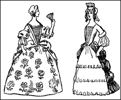 An C18th Lady Wearing New Wider Hoop.