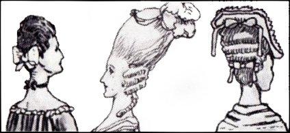 GEORGIAN HAIRSTYLE DRAWINGS 1770-1772, 1775.