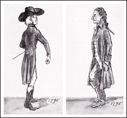 MEN'S COAT DRAWINGS 1795.