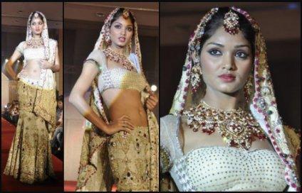 Catwalk Model Wears Lehenga Choli - Vibrant Fashion Week Gujarat 
India 2010