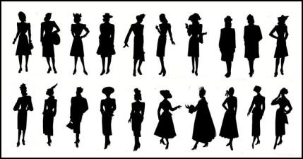 Black Cameo Style Costume History Costume Silhouettes 1940-1950