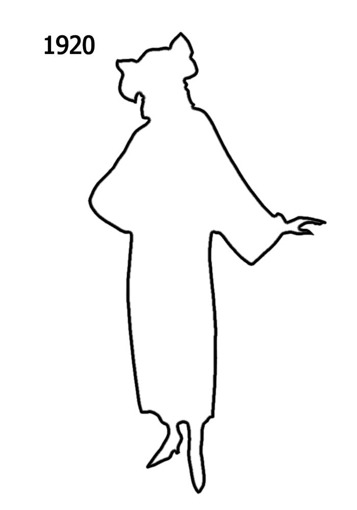 Free Outline White Silhouettes 1920-1930 in Costume History