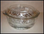 Oven steamed Xmas pudding in a Pyrex casserole.
