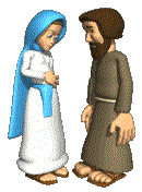 Mary and Joseph expect a
baby, which is safe inside Mary.