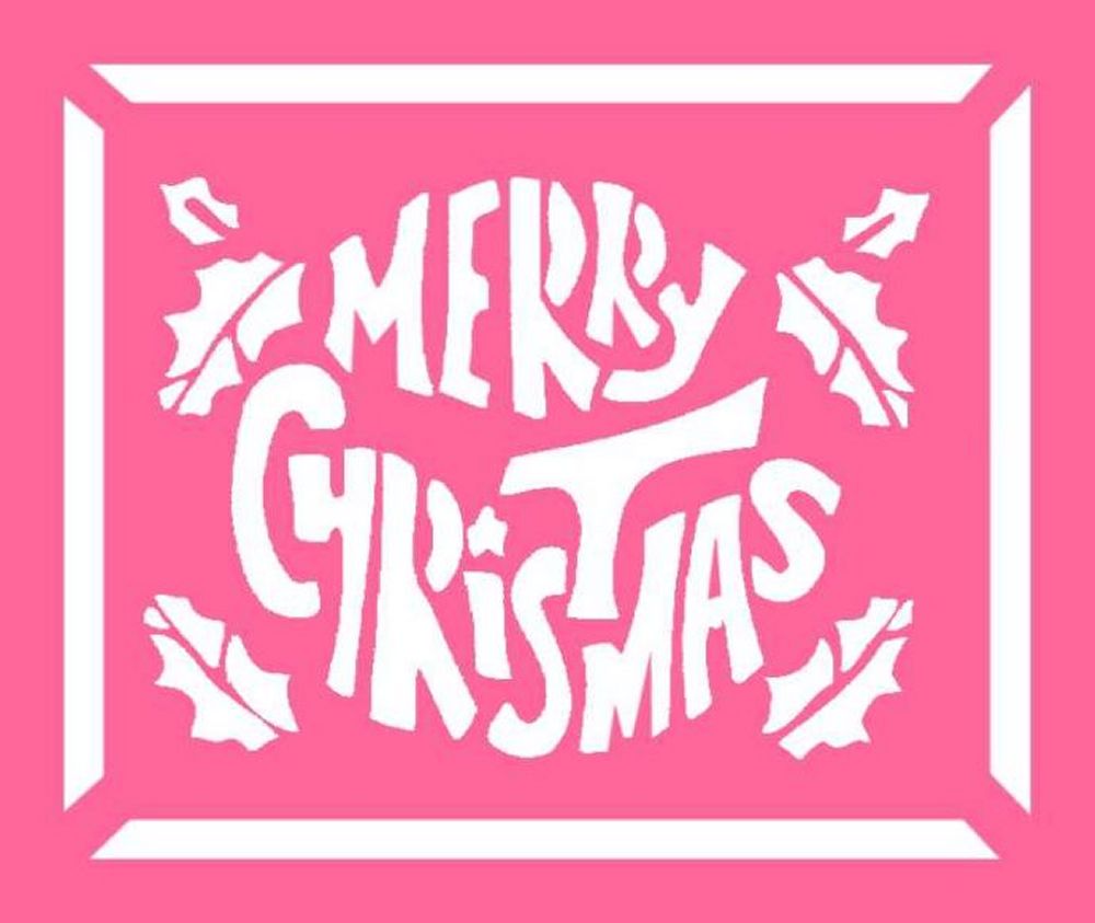 Merry Christmas lettering stencil