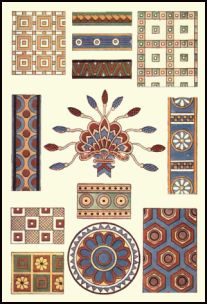 Assyrian patterns - decorative ornament. Ancient Egyptian and Assyrian Dye Colours