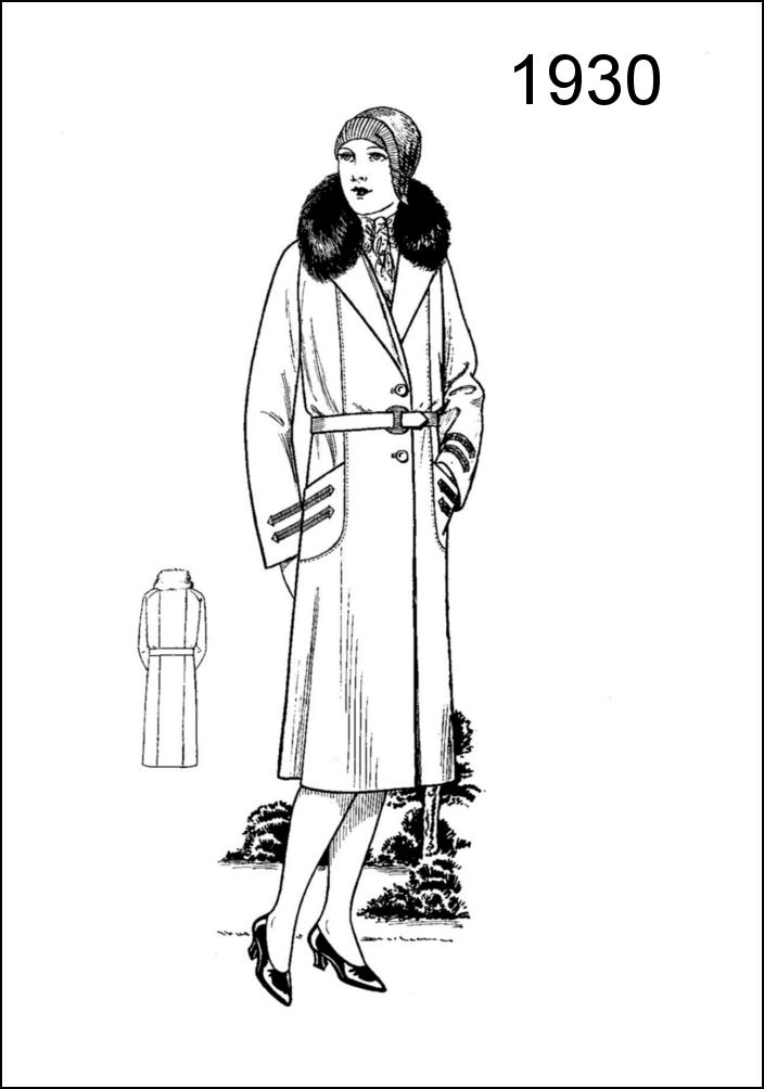 1930s Coats from Women's Wear Fashion Pattern Draft Chart - Fashion ...