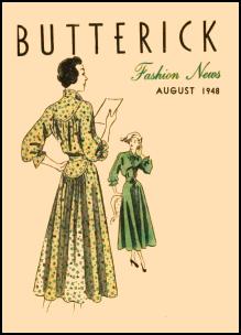 1945-1950 Butterick Magazine Dressmaking Pattern Design Covers 1948