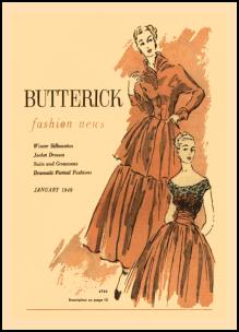 1945-1950 Butterick Magazine Dressmaking Pattern Design Covers 1949