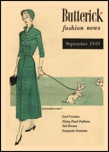1945-1950 Butterick Magazine Dressmaking Pattern Design Covers 1949