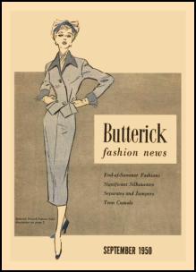 1945-1950 Butterick Magazine Dressmaking Pattern Design Covers 1950