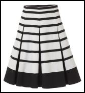 Principles By Ben De Lisi - Monochrome Black & White Stripe Cotton Sateen Skirt.