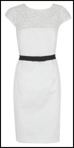 White Dress Black Waistband.