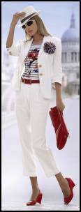 White Cropped Linen Trousers And White Jacket.