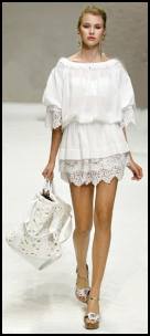 Ladies Dolce Gabbana Lace Hem White Tunic
