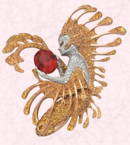 The Van Cleef & Arpels Néréide clip is one of the Neptune pieces from L'Atlantide. 