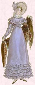 Vestido de Regencia - Vestido azul iris 1818.