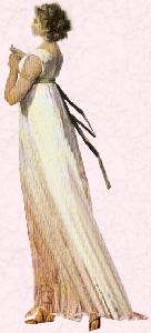 Vestido de musselina branca clássica - 1800s - Empire gown .
