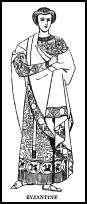 Drawing of Byzantine dress