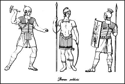 Roman soldiers wearing the Roman Cuirass