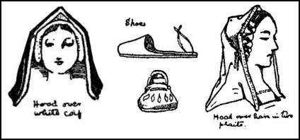 Early Tudor Hoods, Hair Coifs & Shoes