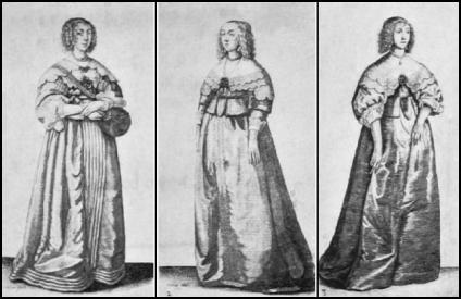 Hollar 17th Century Engravings - Gown Costume Drawings